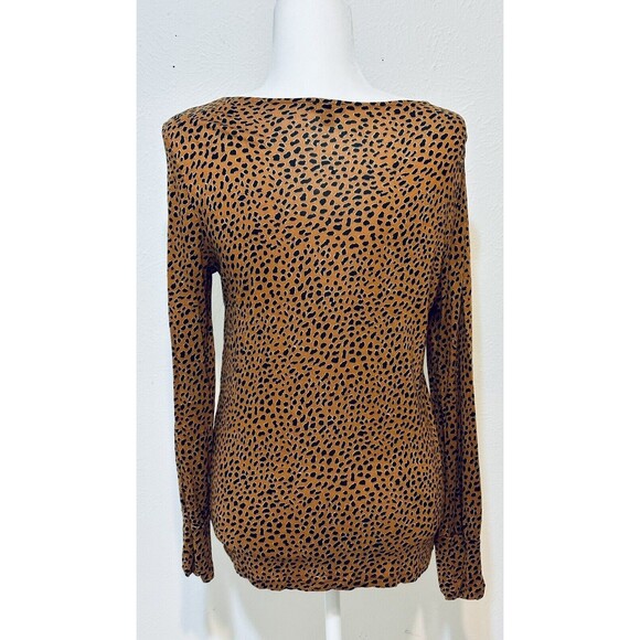 Ann Taylor Women Size L Wool Blend Animal Print Sweater Bohemian Timeless - Picture 4 of 9